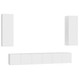 NNEVL 5 Piece TV Cabinet Set White Chipboard