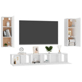 NNEVL 5 Piece TV Cabinet Set White Chipboard