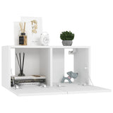 NNEVL 10 Piece TV Cabinet Set White Chipboard