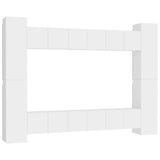 NNEVL 10 Piece TV Cabinet Set White Chipboard