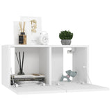 NNEVL 10 Piece TV Cabinet Set White Chipboard