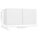 NNEVL 10 Piece TV Cabinet Set White Chipboard