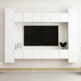 NNEVL 10 Piece TV Cabinet Set White Chipboard
