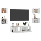 NNEVL 6 Piece TV Cabinet Set White Chipboard