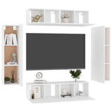 NNEVL 6 Piece TV Cabinet Set White Chipboard