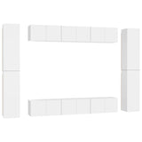 NNEVL 10 Piece TV Cabinet Set White Chipboard