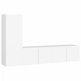 NNEVL 3 Piece TV Cabinet Set White Chipboard