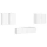 NNEVL 6 Piece TV Cabinet Set White Chipboard