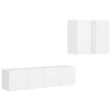 NNEVL 4 Piece TV Cabinet Set White Chipboard