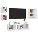 NNEVL 5 Piece TV Cabinet Set White Chipboard