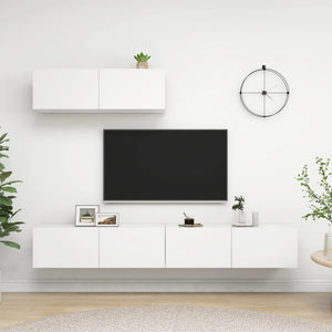 NNEVL TV Cabinets 3 pcs White Engineered Wood