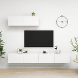 NNEVL TV Cabinets 3 pcs White Engineered Wood
