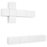 NNEVL 7 Piece TV Cabinet Set White Engineered Wood
