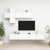 NNEVL 7 Piece TV Cabinet Set White Engineered Wood