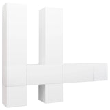 NNEVL 7 Piece TV Cabinet Set White Chipboard