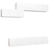 NNEVL 7 Piece TV Cabinet Set White Chipboard