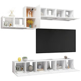 NNEVL 7 Piece TV Cabinet Set White Chipboard