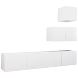 NNEVL 4 Piece TV Cabinet Set White Engineered Wood