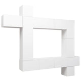 NNEVL 9 Piece TV Cabinet Set White Engineered Wood