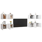 NNEVL Wall Mounted TV Cabinets 8 pcs White 30.5x30x30 cm
