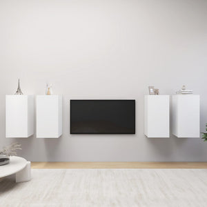 NNEVL TV Cabinets 4 pcs White 30.5x30x60 cm Chipboard