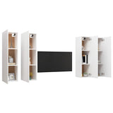 NNEVL TV Cabinets 4 pcs White 30.5x30x110 cm Chipboard