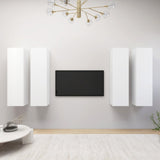 NNEVL TV Cabinets 4 pcs White 30.5x30x110 cm Chipboard