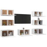NNEVL TV Cabinets 7 pcs White 30.5x30x60 cm Chipboard