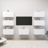 NNEVL TV Cabinets 7 pcs White 30.5x30x60 cm Chipboard