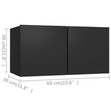 NNEVL 4 Piece TV Cabinet Set Black Chipboard