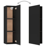 NNEVL 3 Piece TV Cabinet Set Black Chipboard