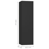 NNEVL 3 Piece TV Cabinet Set Black Chipboard