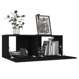 NNEVL 6 Piece TV Cabinet Set Black Engineered Wood