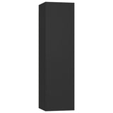 NNEVL 4 Piece TV Cabinet Set Black Chipboard