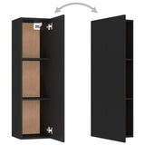 NNEVL 4 Piece TV Cabinet Set Black Chipboard
