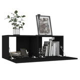NNEVL 7 Piece TV Cabinet Set Black Engineered Wood