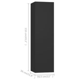 NNEVL 3 Piece TV Cabinet Set Black Chipboard