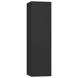 NNEVL 6 Piece TV Cabinet Set Black Chipboard
