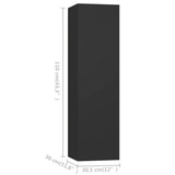 NNEVL 4 Piece TV Cabinet Set Black Chipboard