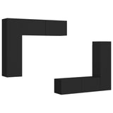 NNEVL 4 Piece TV Cabinet Set Black Chipboard