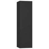 NNEVL 4 Piece TV Cabinet Set Black Chipboard