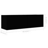 NNEVL 4 Piece TV Cabinet Set Black Chipboard