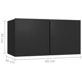 NNEVL 5 Piece TV Cabinet Set Black Chipboard