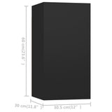 NNEVL 4 Piece TV Cabinet Set Black Chipboard