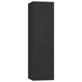 NNEVL 4 Piece TV Cabinet Set Black Chipboard