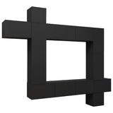 NNEVL 9 Piece TV Cabinet Set Black Engineered Wood