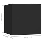 NNEVL 9 Piece TV Cabinet Set Black Engineered Wood