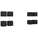 NNEVL Wall Mounted TV Cabinets 8 pcs Black 30.5x30x30 cm