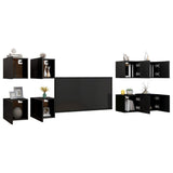 NNEVL Wall Mounted TV Cabinets 8 pcs Black 30.5x30x30 cm