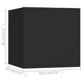 NNEVL Wall Mounted TV Cabinets 8 pcs Black 30.5x30x30 cm